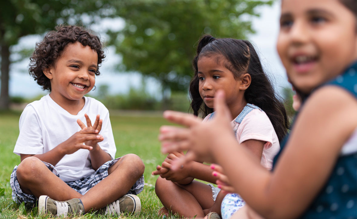 children playing outside